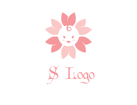 flower with a child face logo