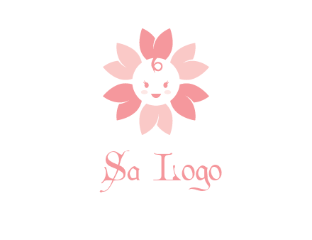 flower with a child face logo