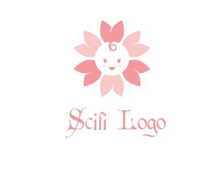 flower with a child face logo