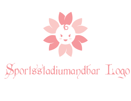 flower with a child face logo