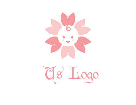 flower with a child face logo