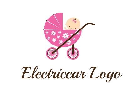 baby in stroller childcare logo