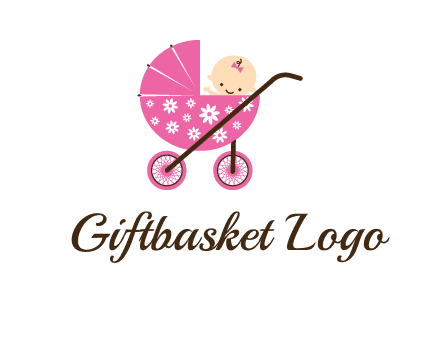 baby in stroller childcare logo