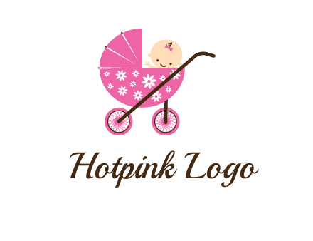 baby in stroller childcare logo