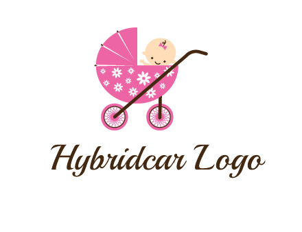 baby in stroller childcare logo