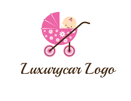 baby in stroller childcare logo