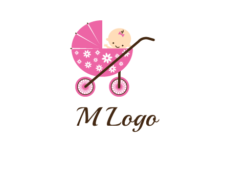 baby in stroller childcare logo