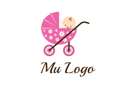 baby in stroller childcare logo