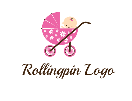 baby in stroller childcare logo