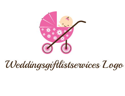 baby in stroller childcare logo