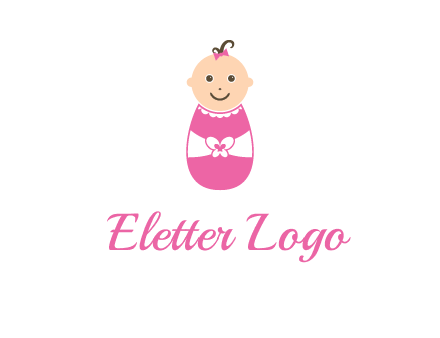 childcare logo with a baby in pink