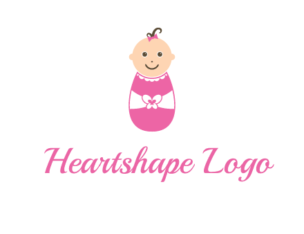 childcare logo with a baby in pink