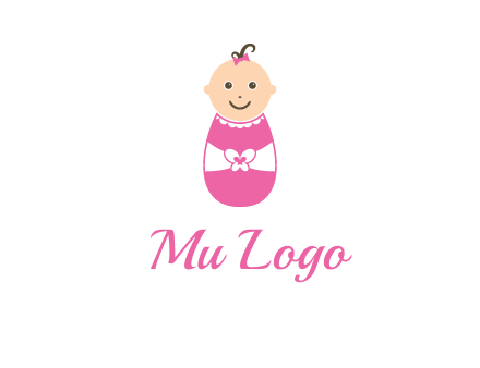 childcare logo with a baby in pink