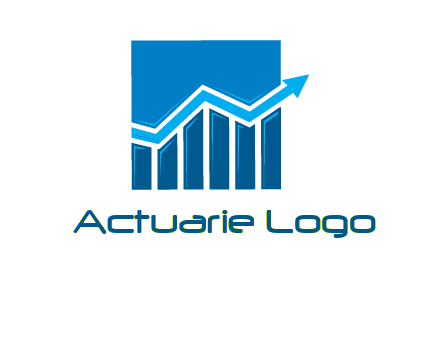 bar graph and arrow logo