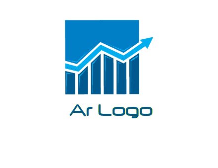 bar graph and arrow logo