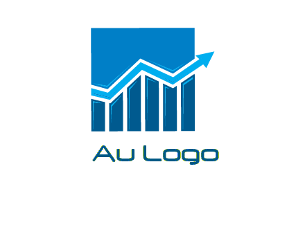 bar graph and arrow logo