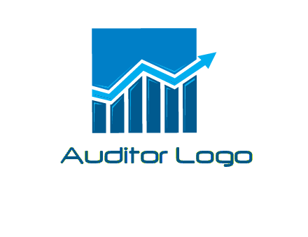 bar graph and arrow logo