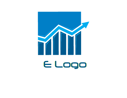 bar graph and arrow logo