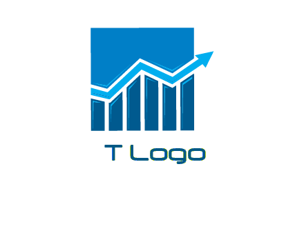 bar graph and arrow logo