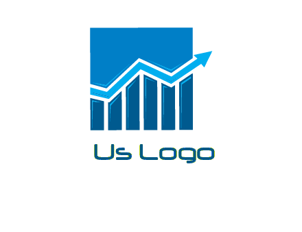 bar graph and arrow logo