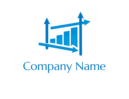 bar graph with direction arrows logo