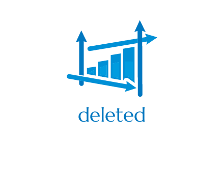 bar graph with direction arrows logo