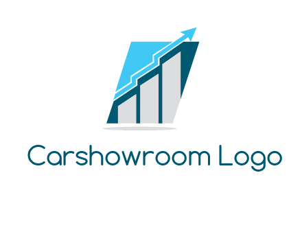 bar graph with arrow logo