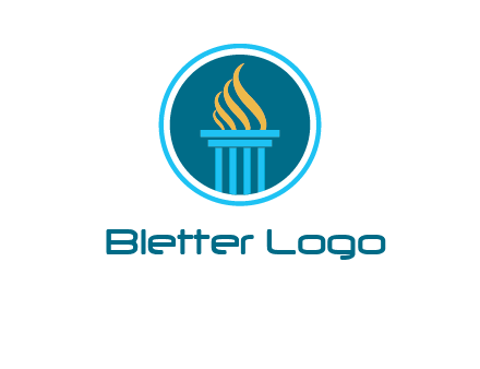 pillar with flames logo