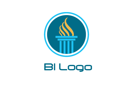 pillar with flames logo