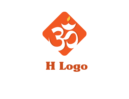 om symbol in square logo