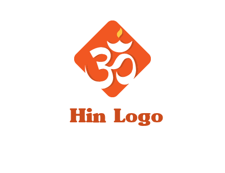 om symbol in square logo