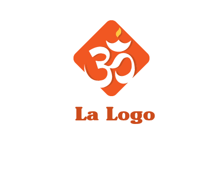 om symbol in square logo