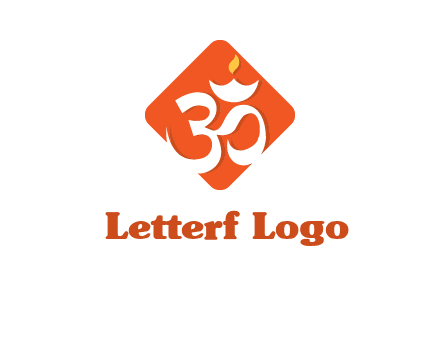 om symbol in square logo