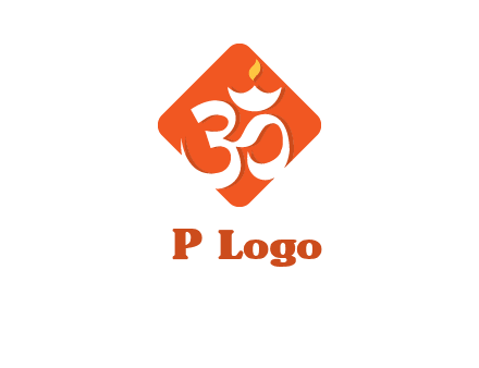 om symbol in square logo