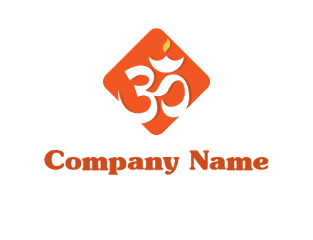 om symbol in square logo