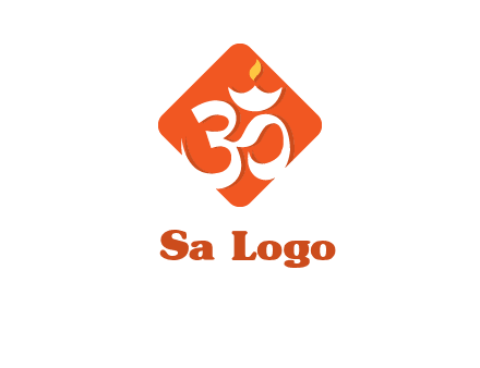 om symbol in square logo